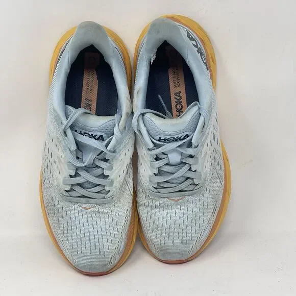 Hoka One One Clifton 8 Womens 7 Blue Mesh Running Walking Shoes Sneakers - Picture 6 of 16